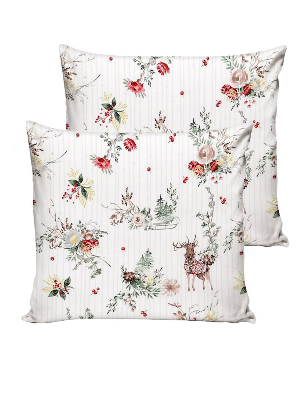 Наволочка комплект 2шт перкаль Сказка "Сочельник (кр)" 70x70 см на молнии