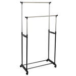 Вешалка напольная 2 перекладины на колесах 78*42*93*168см CR465