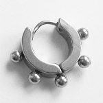 Серьга кольцо "Шарики" для пирсинга уха. Медицинская сталь, титановое покрытие. Цена за 1 штуку.