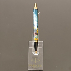 Ручка "Паровоз. Подарок железнодорожнику" с ручной росписью Палех