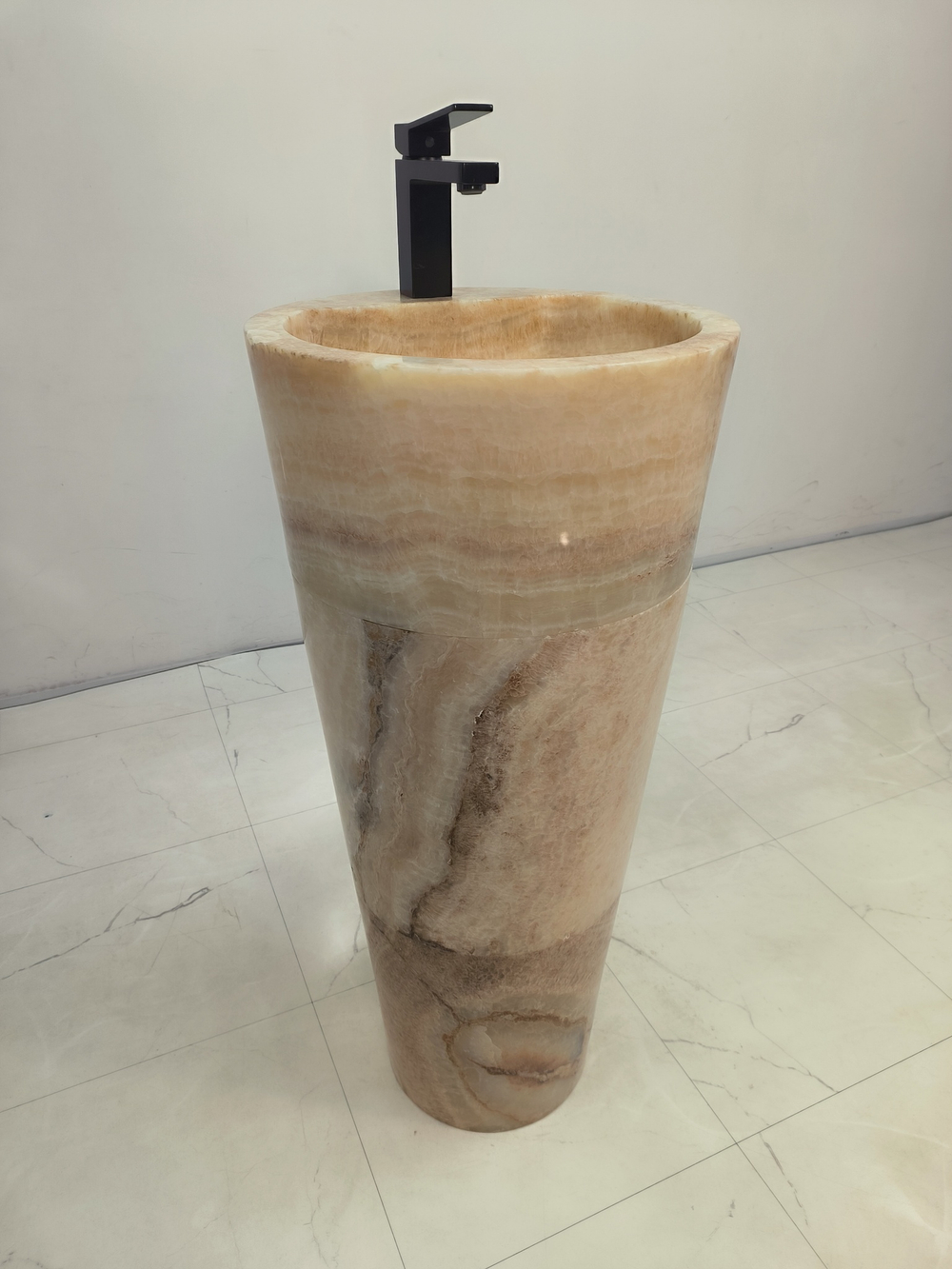 Раковина напольная из оникса Yellow ON-61358 (40*40*90)