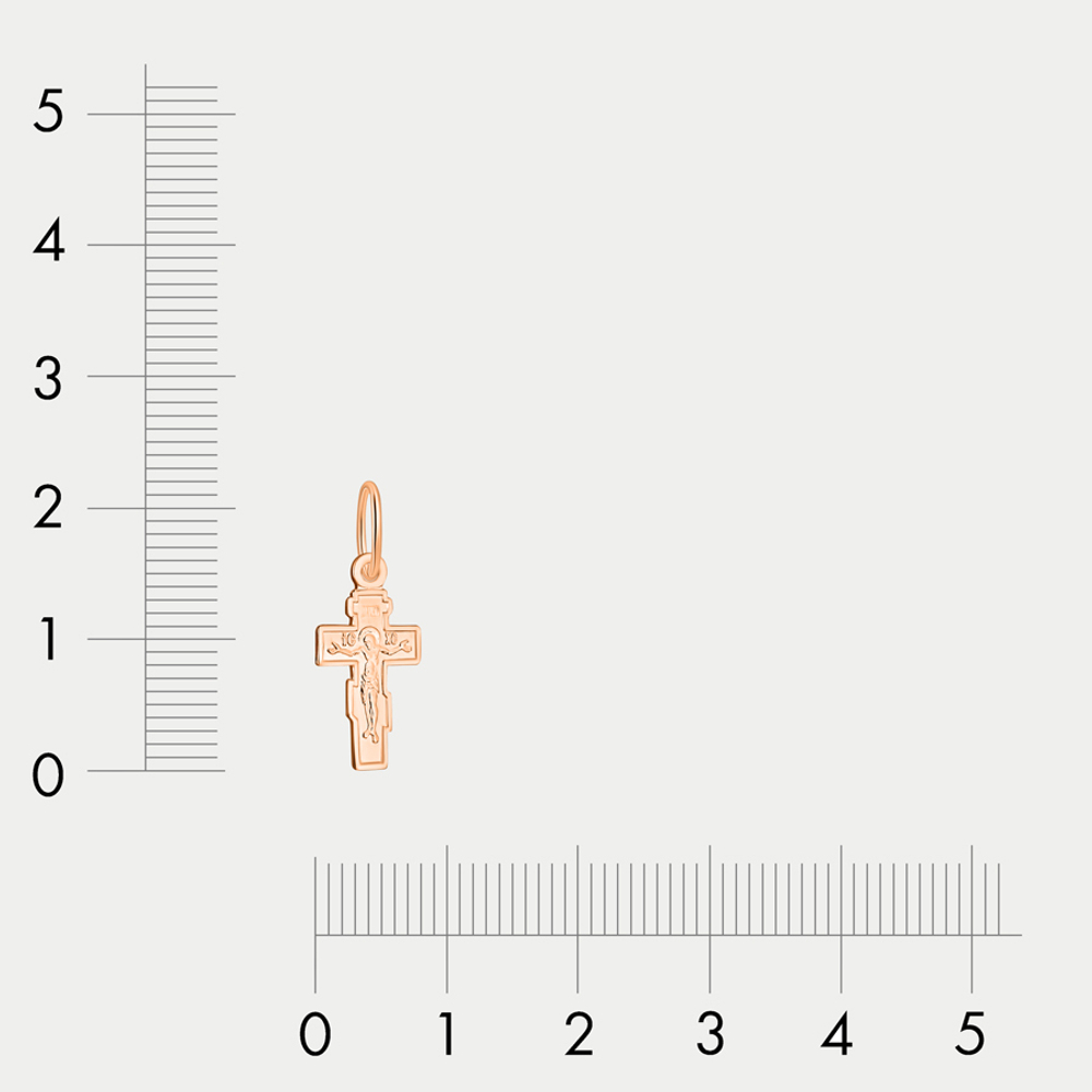 Крест женский православный из розового золота 585 пробы без вставок (арт. ПШ0113)
