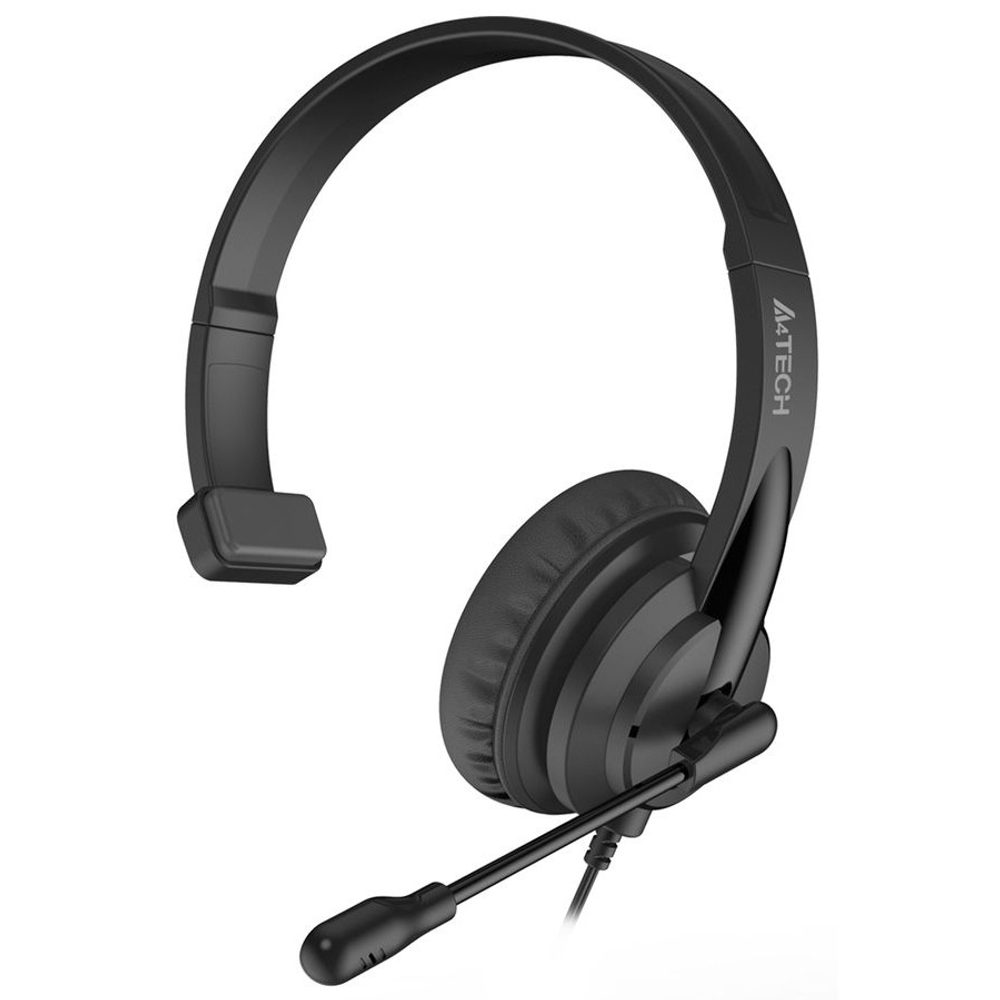 Гарнитура A4Tech HU-11 черный 2м накладные USB