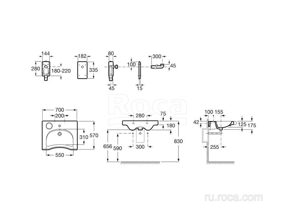 Раковина Roca Meridian 70х57 32724H000