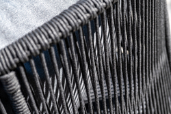 "Милан" лаунж-зона 4-местная плетеная из роупа (веревки), каркас алюминиевый темно-серый, роуп темно-серый