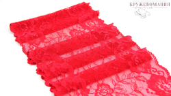 Эластичное кружево, красное, 22 см, (Арт: EK-2182), м
