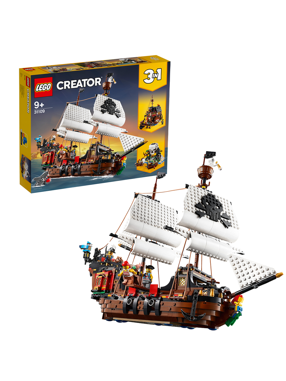 LEGO Creator 31109 Лего «Пиратский корабль» — конструктор 3-в-1: корабль, таверна, остров сокровищ