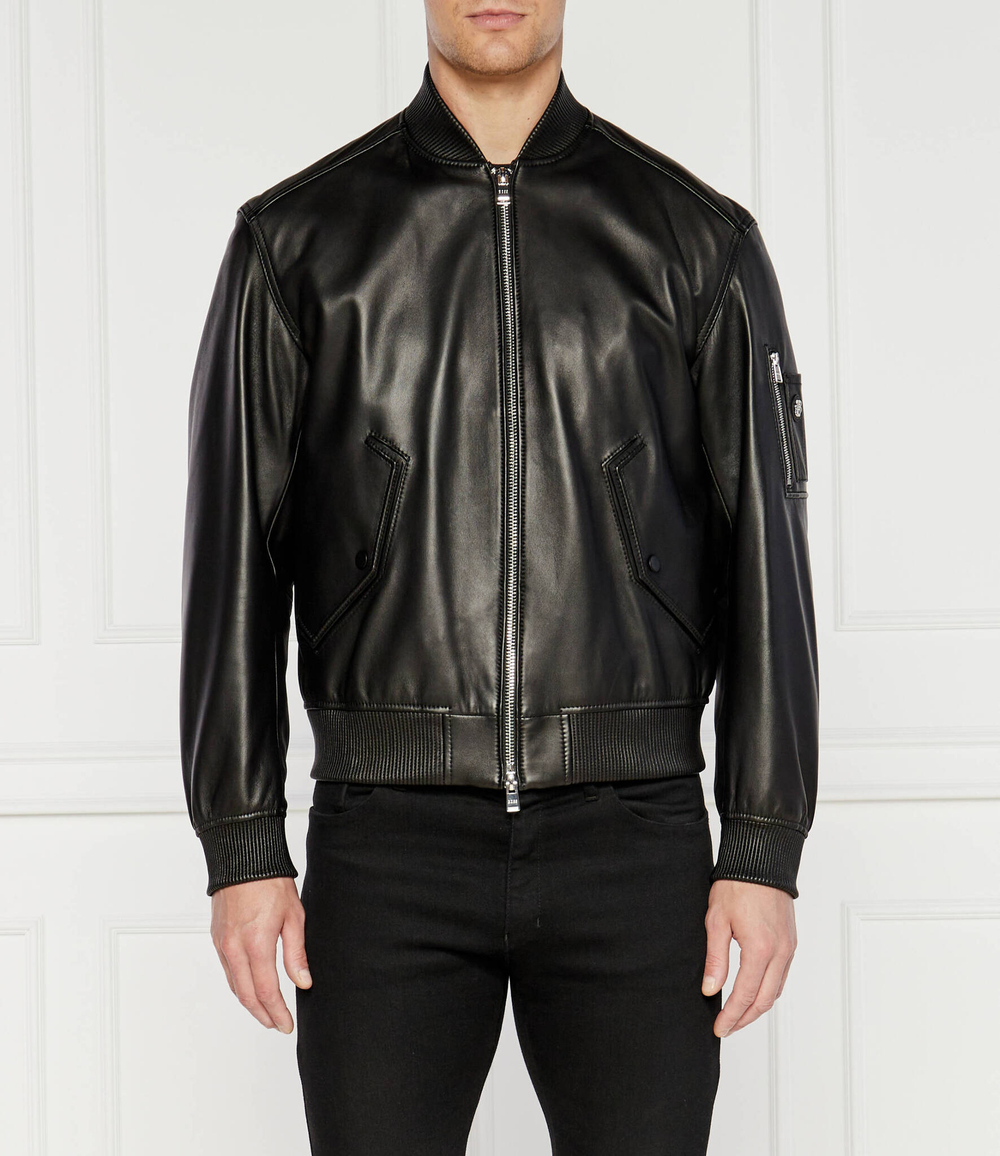 Кожаная куртка бомбер maidoc BOSS BLACK - черный(50523543)