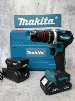 Дрель-шуруповерт Makita 24v бесщеточный, 40-80 Нм, с набором и 2 АКБ