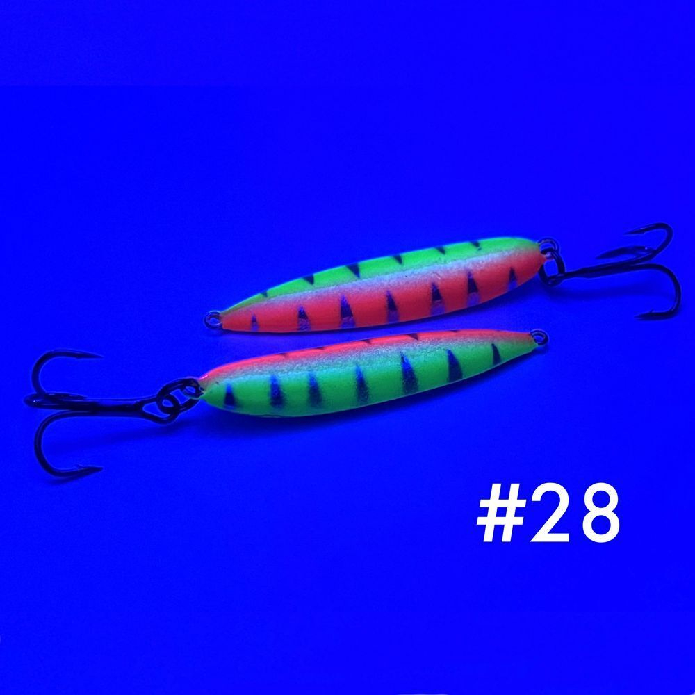 Блесна (пилькер) ЖОР "Алтынка" цветная с тройником (50мм, 13 гр), Латунь