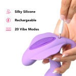 Фиолетовый вибромассажер 11,4см для зоны G с пультом и функцией нагрева ДУ PipeDream Fantasy for G-Spot Stimulate Her Vibe in Purple 4929-12