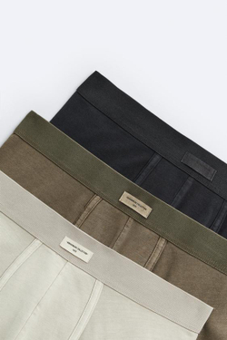 ZARA НАБОР ИЗ ТРЕХ ТРУСОВ-БОКСЕРОВ, РАЗНОЦВЕТНЫЙ