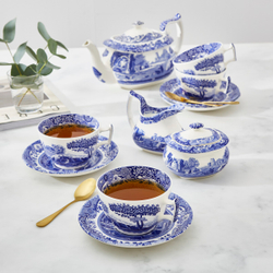 Spode Голубая итальянская чашка для завтрака 280 мл с блюдцем BLI1260