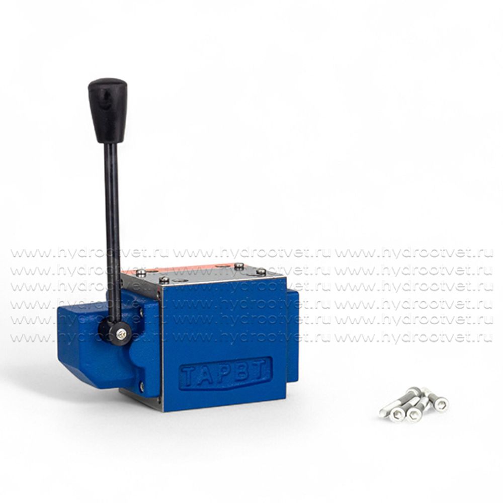 4WMM10D10 - Гидрораспределитель Ду 10 с ручным управлением, схема D (574А), возврат - пружинный