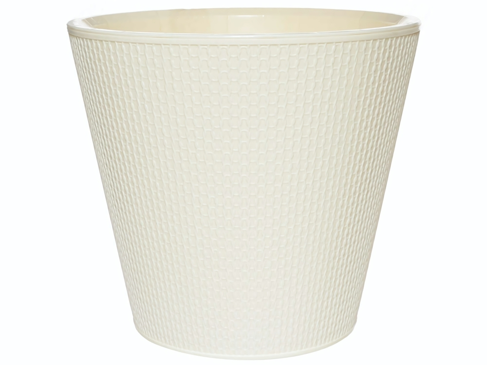 Горшок цветочный Velvet D330мм 16л на колесиках (светло-бежевый)