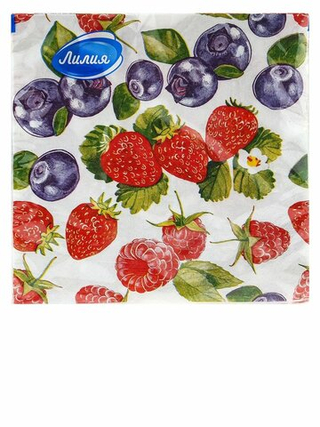 Салфетки 33*33см 2-сл. Лилия, ЯГОДНЫЙ ФРЕШ 1/20шт
