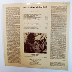 Винтажная виниловая пластинка LP Zsuzsa Pertis The Fitzwilliam Virginal Book (Венгрия 1982)