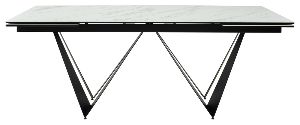 Стол М-City DISAUR Риети (Rieti) 200 Kl-99 Белый мрамор матовый, Итальянская керамика, Черный