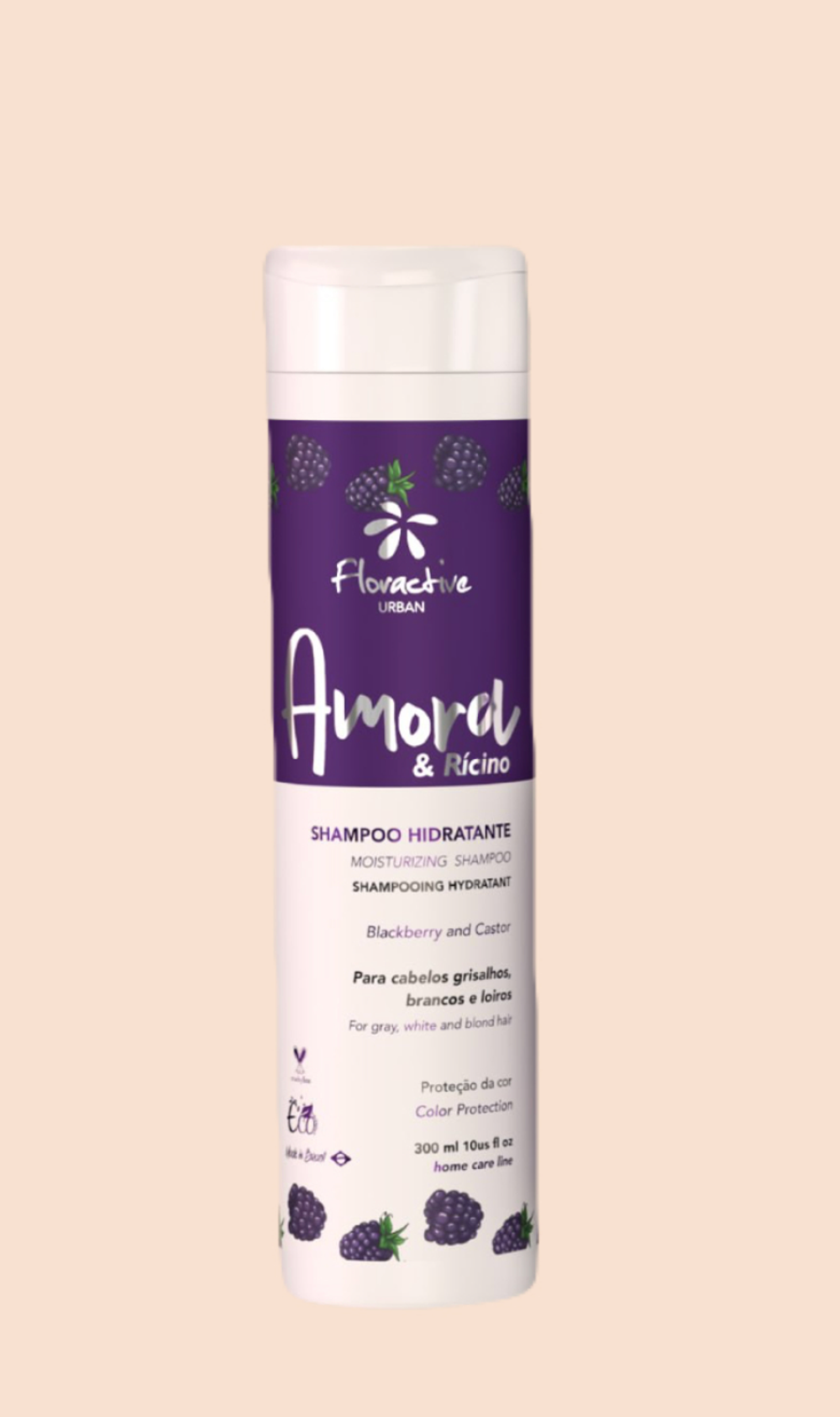 Шампунь с пигментом для нейтрализации желтизны Урбан Ежевика Floractive, 300мл