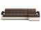 Диван угловой с оттоманкой Мадрид 1,8 - Velutto 23 шоколад/беж кожзам/ коричневая накладка