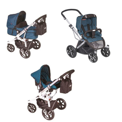 Коляска 3 в 1 Patron Triton 4W (белая рама)