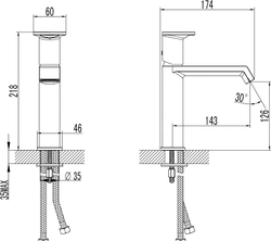 Смеситель для раковины STWORKI Лерум S04010GB вороненая сталь