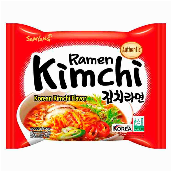 Лапша быстрого приготовления Samyang Kimchi Ramen со вкусом кимчи, 120 г (Корея)