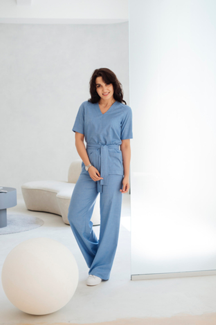 Брюки палаццо (голубой)