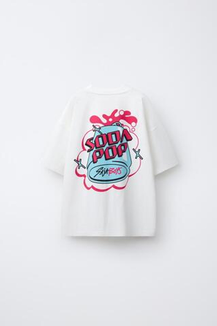 ZARA ФУТБОЛКА KPOP DEMON HUNTERS™ NETFLIX © С ПРИНТОМ, БЕЛЫЙ