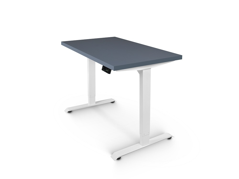 Регулируемый компьютерный стол Bazalt с регулировкой по высоте — столешница МДФ Сланцево‑серый