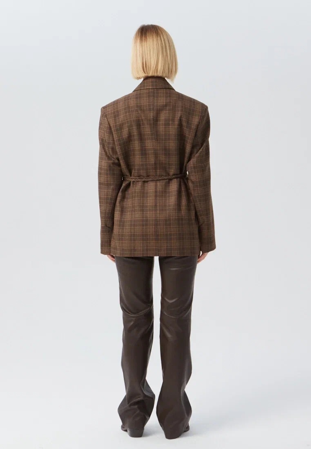 Жакет клетка с поясом