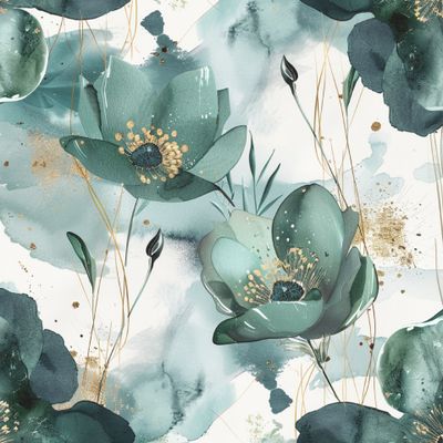 Изумрудные цветы с поталью