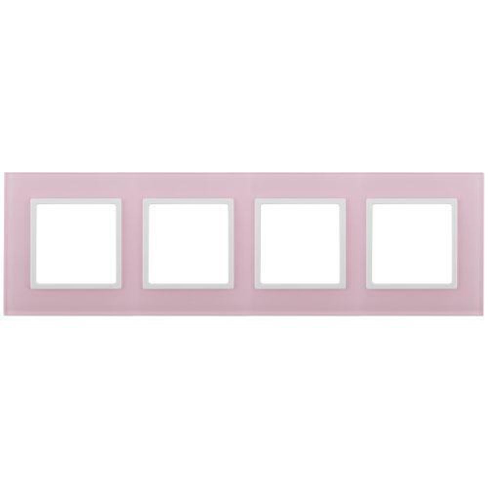 Рамка 4-м 14-5104-30 стекло Elegance роз.+бел. ЭРА Б0034538