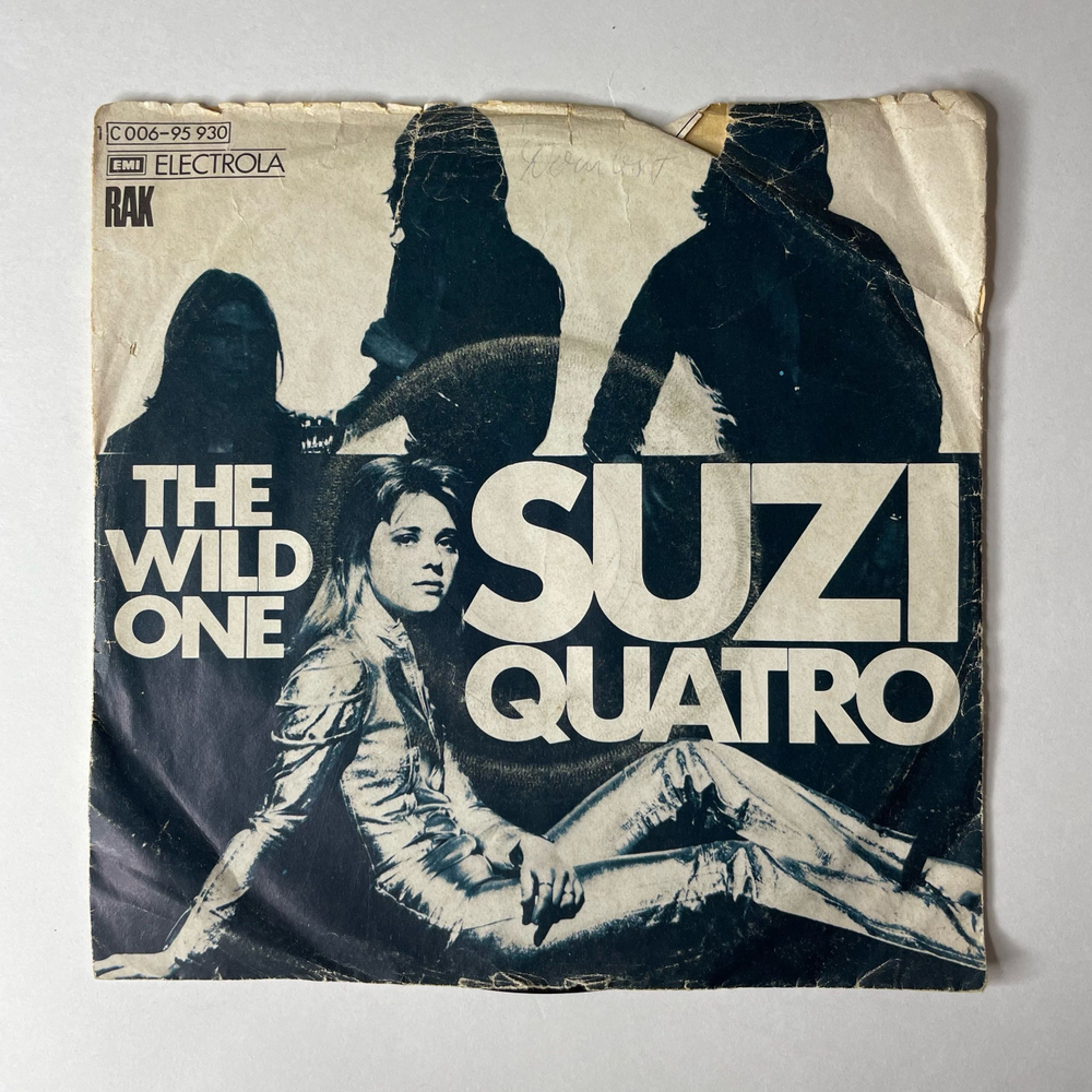 Винтажная виниловая пластинка 7 дюймов (маленькая пластинка) Suzi Quatro The Wild One (Германия 1974)