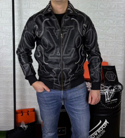 Кожаная куртка Louis Vuitton с вышивками