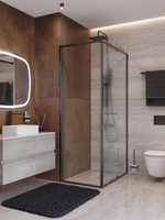 Душевой уголок Cezares LUX-AH-FS-1-80/100-C-GM, 80х100х195, профиль оружейная сталь, стекло прозрачное