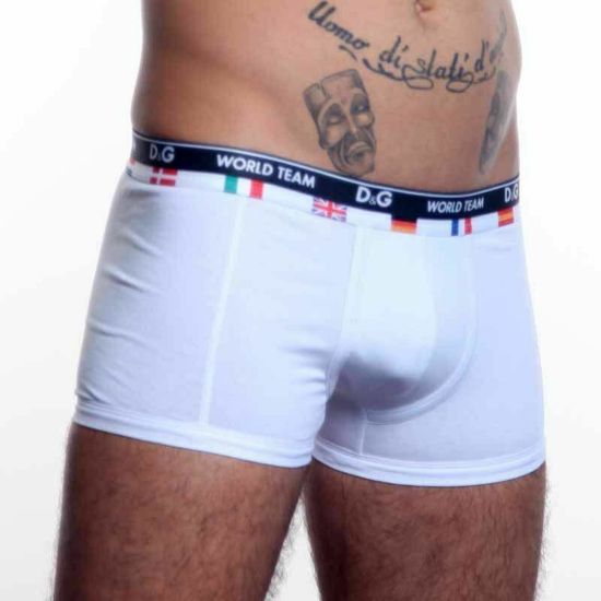 Мужские трусы боксеры белые D&G World Team White