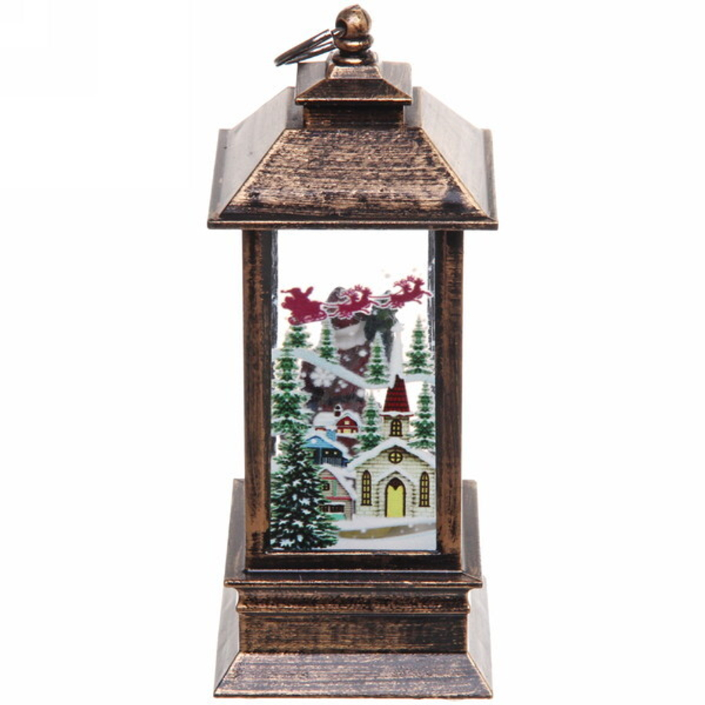 Сувенир с подсветкой «Фонарь с сказочным гостем» 5,3*5,3*12,5 см