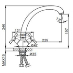 Смеситель для кухни, Frap, с кран-буксой, хром, F4293