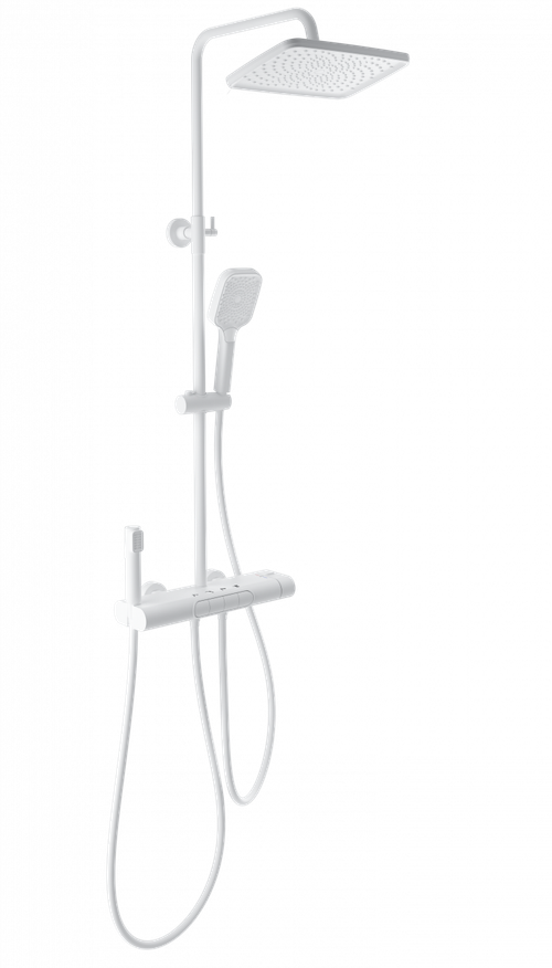 Душевая система с термостатом WONZON & WOGHAND MUSE Legato, Белый матовый (WW-B4129-MW)