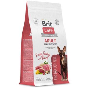 Сухой корм Brit Care Cat Adult с индейкой и уткой для взрослых привередливых кошек, Превосходный вкус