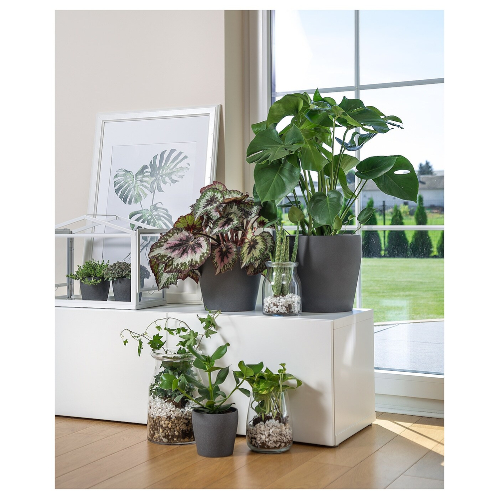 IKEA PERSILLADE  (ИКЕА ПЕРСИЛЛАДЕ)  -  Простыня, темно-серая, 24 см
