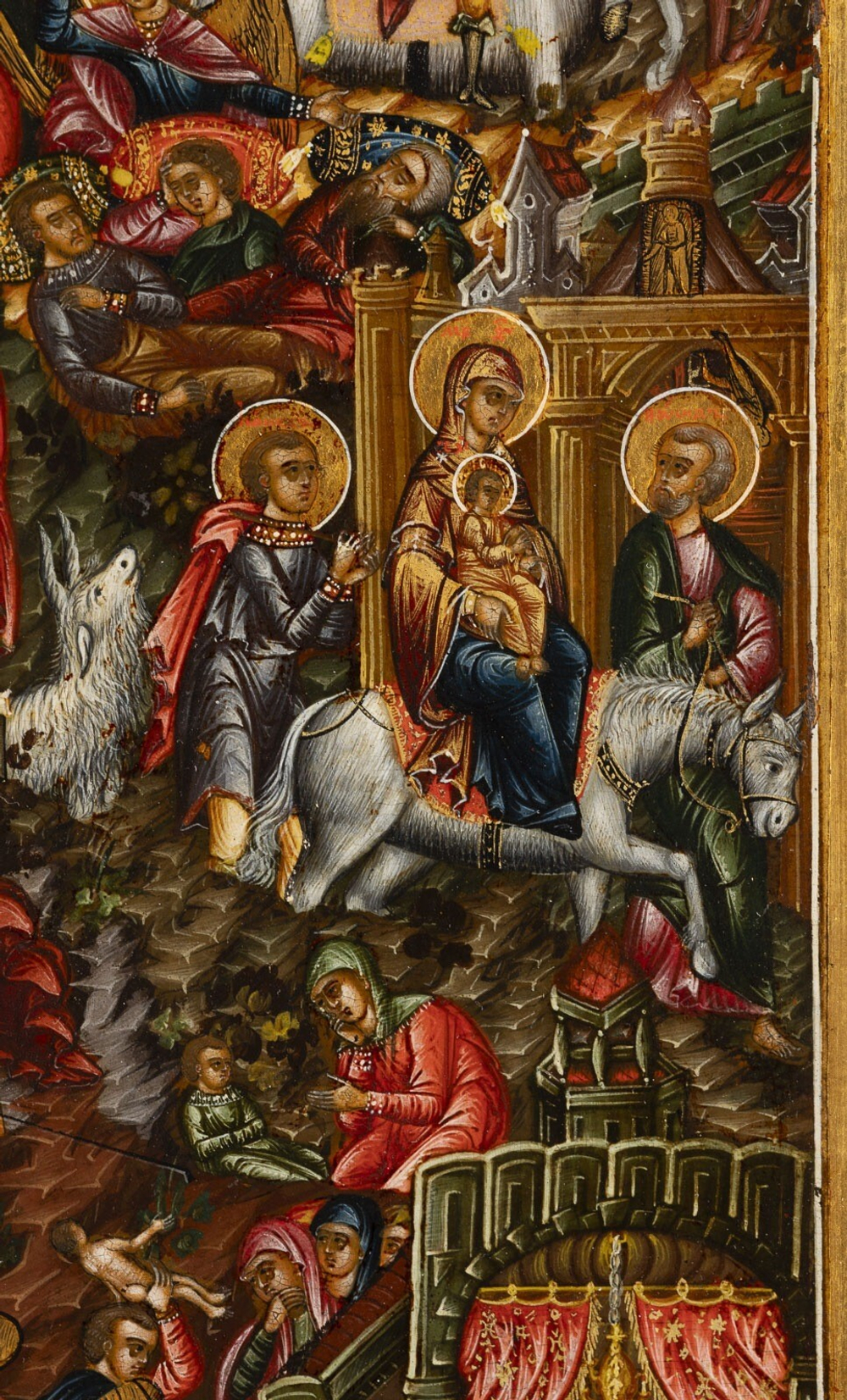 Икона Рождество Христово деревянная на левкасе