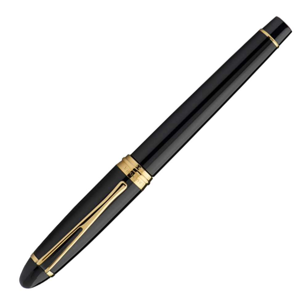 Перьевая ручка Aurora Ipsilon Deluxe black GT, перо F, в подарочной коробке