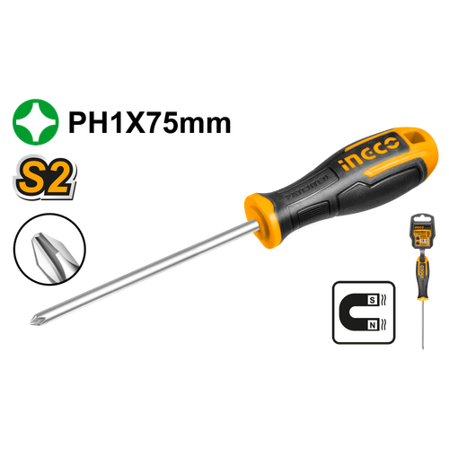 Отвертка крестовая PH1 x 75 INDUSTRIAL