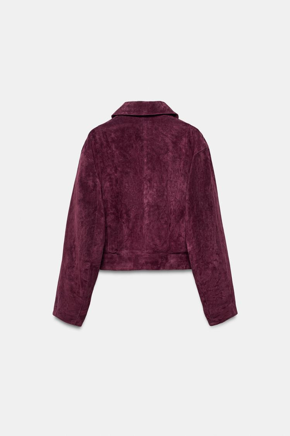 ZARA ЗАМШЕВАЯ КУРТКА — 100% КОЖА, БУРГУНДИ