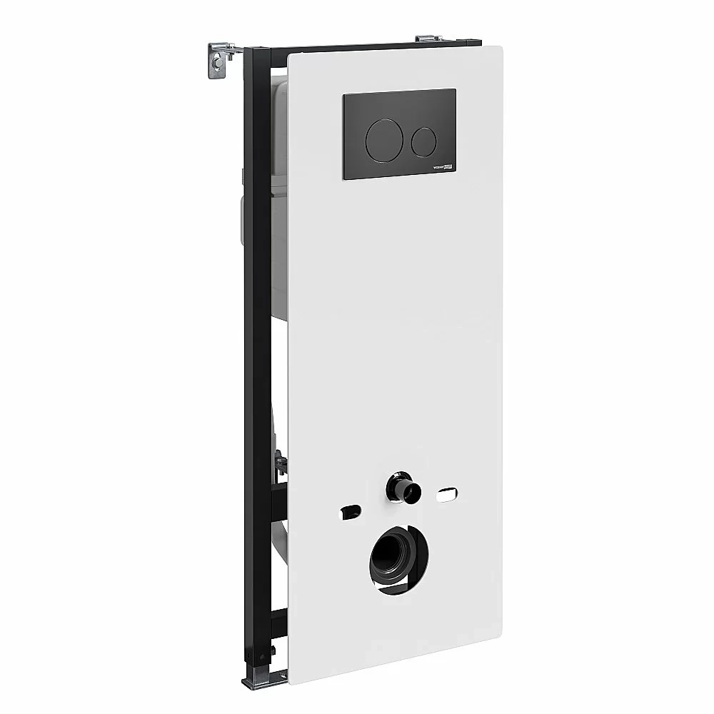 Инсталляция для унитаза WasserKraft Abens 20TLT.010.ME.WH.MB02 белая панель/кнопка черная матовая