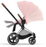 Коляска 3 в 1 Cybex Priam IV Chrome Brown и автокресло Aton B2 i-Size Volcano Black Peach Pink