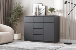 Комод Челси 1200 (2 двери 6 ящиков), Графит