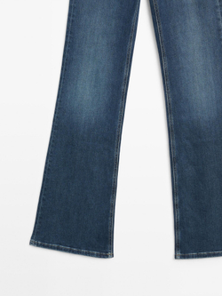 Massimo Dutti Расклешенные джинсы скинни с высокой посадкой, средне-синий